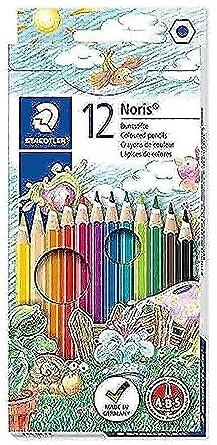 STAEDTLER Noris Club 144 NC12 Buntstifte, erhöhte Bruchfestigkeit, Sechskant, Set mit 12 brillanten Farben, kindgerecht nach DIN EN71, Umweltfreundliche PEFC-Holz