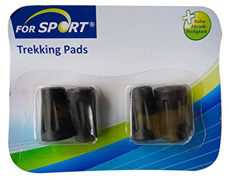 fs Trekking Pads 4 Stück - Gummipuffer für Nordic Walking Stöcke - Schwarz - 3,5 cm x 22,5 mm - 65 g