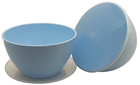 Just Pudding Basins Pudding Bowl with Clip-On Lid for Steamed Desserts, Microwave Cooking, Freezer Storage, Reusable Plastic Container, Pastel Sky Blue, 4 Pint 2.27L, 2 Pack