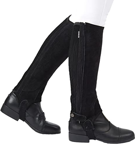 Dublin Unisex Suede Half Chaps II Black Adults Xsmall