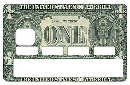 One Dollar - Kreditkarten Aufkleber – Passgenaue Aufkleber – Differenzieren und dekorieren Sie Ihre Bankkarte nach Ihren Wünschen !!