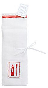 Ringelsuse - Zahnbürstenhalter Zahnbürste Zahnpasta Zahnbürstenhülle Zahncreme 7 x 20 cm 100% Baumwolle, aus Fairtrade Herstellung, weiß rot