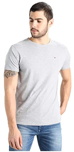 Tommy Jeans Herren Tjm Xslim Jersey Tee Dm0dm04411 Langarmhemd, Grau (Lt Grey Htr), S EU