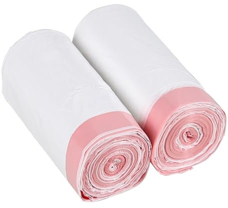 Gitany 30L Drawstring Trash Bags, White Bin Liners, 120 Bags