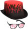 com-four® 2-teiliges Halloween-Set bestehend aus Hut mit Blutspritzer und Einer Brille mit Kunst-Blut passend zu vielen Kostümen zu Motto-Partys, Karneval, Fasching (02-teilig - Hut/Brille)