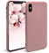 Moozy Minimalist Series, Cover in Silicone per iPhone X e iPhone XS, Rosa Sabbia - Finitura Opaca, Custodia Sottile e Morbida in TPU