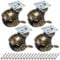 Skelang Rueda giratoria con freno, ruedas de freno para muebles 40 mm, rueda de bola de bronce, repuesto para muebles, sofás, sillas, gabinetes, capacidad de carga de 22,7 por rueda, 4 piezas