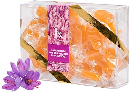 Caramelos de Miel con Azafrán de la Mancha DOP, Artesanales y Saludables 100 gr