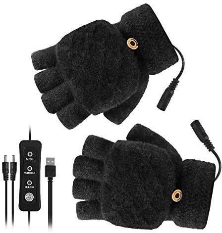 iFCOW Unisex USB Beheizte Handschuhe, Männer Frauen Winter Elektrische Heizung Handschuhe Mitten 3 Temperatureinstellungen