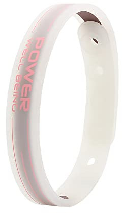 Power Ionics Balance Armband für Herren/Damen, Silikon Armband in Transparent/Rosa, 24 cm, 5 Löcher, 13-23 cm Handgelenk