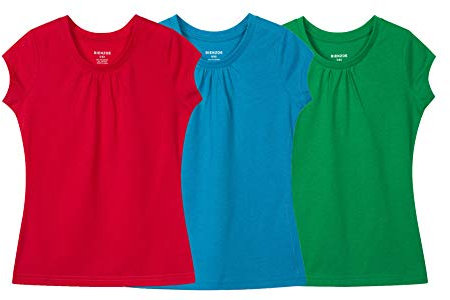 Bienzoe Ragazze Traspirante Asciugatura Veloce Manica Corta Maglietta D 10/12(9-10 Anni)