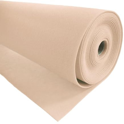 Waschbarer Bastelfilz 1,5mm 27 Farben Meterware Filz Zuschnitt ab 1m x 90cm Dekofilz Filzstoff, Farbe:hellbeige