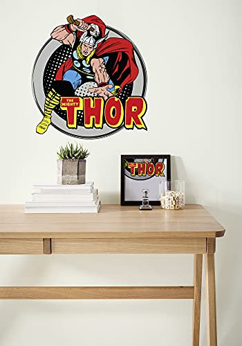 Komar Marvel Wandtattoo Thor Comic Classic - 50 x 70 cm (Breite x Höhe) - 1 Teile - Thor, Avenger, Odin, Deco-Sticker, Wandaufkleber, Wandsticker, Wanddeko, Kinderzimmer - 14076h