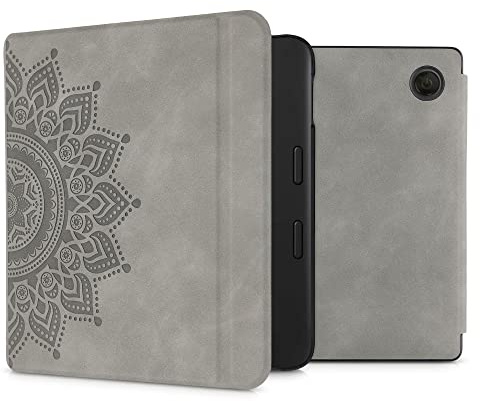 kwmobile Hülle kompatibel mit Tolino Vision 6 Hülle - Kunstleder Cover - Aufgehende Sonne Grau