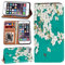 Printed Phone Case Fit iphone SE 2 (2020), iphone 6 / iphone 6S Soft Silicone TPU inner case + PU Leather Flip Wallet Stand Phone Case Cover for Apple iphone 7/ iphone 8 (white floral paint)