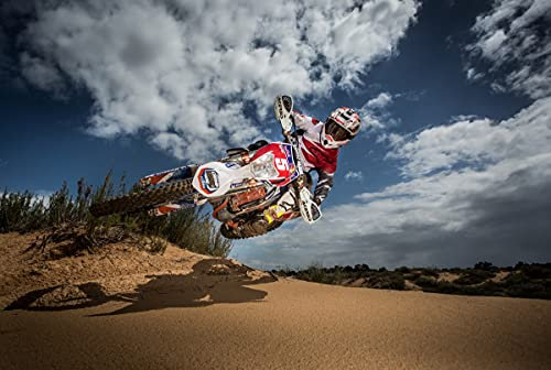 VLIES Fototapete-MOTOCROSS-(PF6242)-300x223 cm-Motorrad MC Zweirad Sport Vintage Retro Dekor XXL Wandbild Wandtattoo Poster Moderne Tapete
