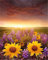 Zdklfm69 Malen nach Zahlen Ölgemälde nach Zahlen Landschaft Erwachsene Sonnenblume Sonnenuntergang auf Leinwand Ölbild Zeichnung Malen nach Zahlen Dekoration Geschenk 40x50cm