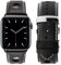 Eternel - Cinturino compatibile con Apple Watch Rallye nero 44/45/46/49 mm adattatori alluminio grigio siderale/mezzanotte - Pelle di vacchetta realizzata in Francia - Compatibile tutti Apple Watch