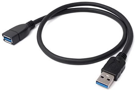 SYSTEM-S Cavo prolunga USB 3.0 tipo A (maschio) a USB 3.0 tipo A (femmina), nero, 50 cm