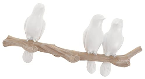 3D-Wandhaken aus Kunstharz, Motiv: Vögel auf Ast, für Garderobe, Hüte, Taschen, Schlüssel, Organizer für Veranda, Eingangsdekoration, 3 Vögel