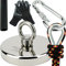 SENSEI Set 600 kg, N52 Neodym-Magnet mit Öse, Ø12 x H2 cm, Segelseil 25 m, Schutzhandschuhe + Zubehör, Set mit Ösenmagnet zum Magnetfischen im Wasser