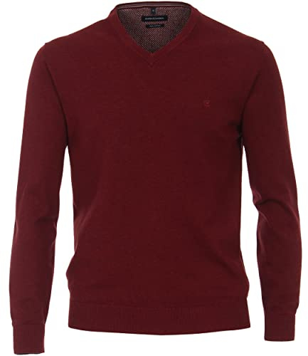 CASAMODA Herren Pullover mit V-Ausschnitt unifarben Elastischer Bund