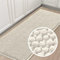 LINGKY Badematte rutschfest 50x150 cm Chenille Badezimmerteppich Saugfähige Badteppich Waschbar Badvorleger Bad Teppich Badezimmer Duschvorleger Badematte Elfenbein
