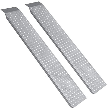 TRMLBE 2X Auffahrrampe bis 400kg Verzinkter Stahl Laderampe rutschfest Verladerampe Auffahrschiene Verladeschiene Auffahrrampen für Anhänger PKW Auto Motorrad - 135cm