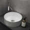 doporro Lavabo sobre encimera lavabo de cerámica lavabo redondo 31x31x11 cm lavabo blanco brillante para aseo de invitados Brüssel203