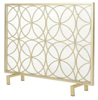 Kaminschirm Kaminschirme Einteiliger Kaminschutz aus Eisen, Brandschutzzaun, Kamindekorationszubehör Feuerfunkenschutztor für Wohnzimmer Wohnkultur