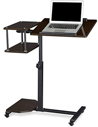 Schoßschreibtisch Für Laptop Und Schreibtisch Mit Stauraum, Vielseitiger Beistelltisch, Sofa-Ende, Rollwagen, Räder, Couch-Regal, Ständer, Computer Mit Drehbarer Oberseite, Abschließbar, Klasse/Kirc