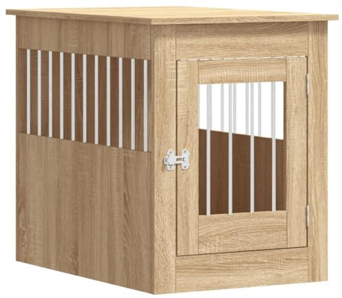 vidaXL Jaula para Perros Madera de ingeniería Roble Sonoma 55x80x68 cm