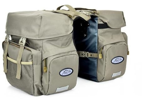 ZIMONDA Fahrradtasche für Gepäckträger, Gepäcktaschen Für Bike, Ebike Taschen,Wasserdicht, Hohes Volumen，Aufrollbar, Satteltasche, Grau