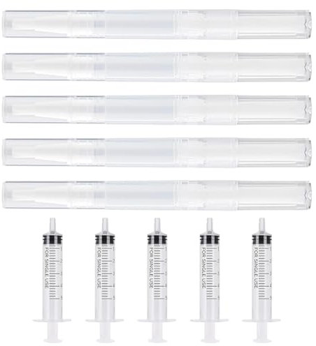 KDJXZ 10 PCS Touch Up Paint Pen 5 Pcs Paint Touch Up Pen Paint Touch Up Pen Refillable for Walls for Touch Up for Interior Touch Ups to Drywall Cabinets Furniture Repair Comes with 5 Syringes