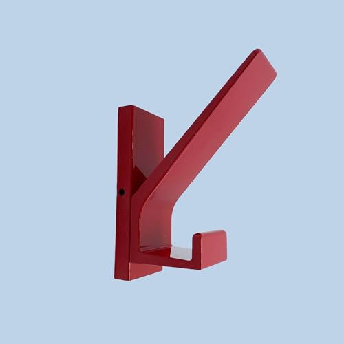 DSTOCK60 - Patère double simple rouge - Aluminium - Visserie fournie - 2 têtes - Porte-manteau - hauteur : 12cm - largeur : 3,5cm