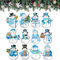 KARELLS Weihnachtsschmuck Holz, 12 Stück Schneemann Ornament, Hängend