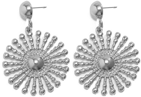 FDEETY Sonnenblume Ohrringe Strahlenförmig Vintage Damen Schmuck Ohrhänger Statement Tropfen Ohrstecker