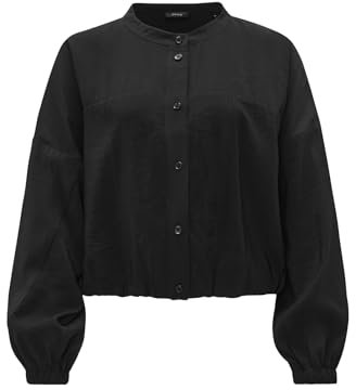 OPUS Damen Langarmbluse | Blusenjacke FELONO Loose aus Modal Mix Black, 42
