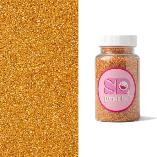 SD Pearls – Dekorzucker | Essbarer Zuckersand in Goldoptik | Feine Streudeko für Kuchen, Cupcakes, Kekse & Cake Pops | Edle Backdeko für Weihnachten & festliche Anlässe (Gold, 100g)