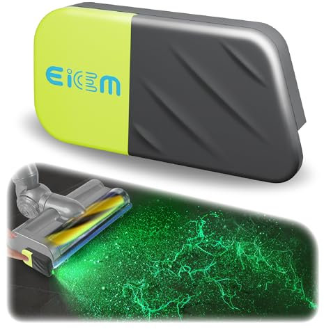 EICEM Staubsauger-Staub-Display-Licht, grünes Vakuum-Licht Universalaufsatz passend für Dyson Shark Bissell, Reveal Micro Dust & Detect Cat Dog Hair, Upgrade Zubehör (USB-C Wiederaufladbar)