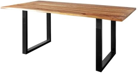 WOLF MÖBEL WOOD YOU LIKE JEPOLO Live Edge Esstisch 180x90 - Beine 8x4 Platte 26mm