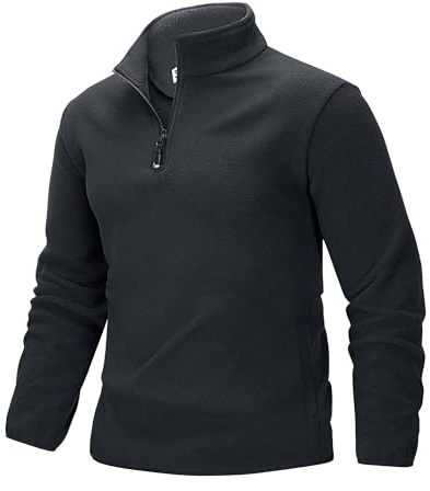 33,000ft Herren Fleecepullover Half-Zip Fleece Pullover mit 2 Taschen | Warm, Microfleece, Leicht, Stretch, Hoher Kragen, Outdoor-Sweatshirt, für Wandern & Freizeit