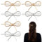 Haarspangen Damen, 6 Stück Metall Haarschmuck Damen, Schlicht Haarspange, Haarklammer mit Metallschleife für Hochzeit Party und Mädchen Hair Accessories(Gold, Silber)
