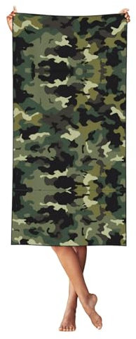 ZXMDZTSS Strandtuch, Camouflage-Muster, sandfrei, schnelltrocknend, übergroß, umweltfreundlich, luxuriös, für Erwachsene, Pool, Reisen (140 x 70 cm)