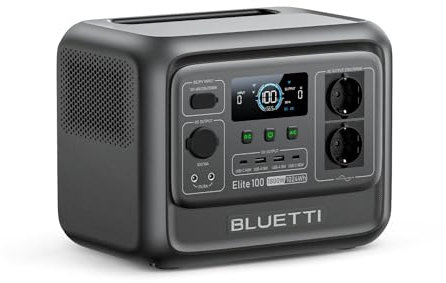 BLUETTI Elite 100 V2 (2025 Nouveau) Générateur Électrique Solaire LFP 1024Wh & 1800W (3600W Surge) Avec 2 Sorties CA, 35% Plus Compacte & Légère, Pour Camping, Voyage & Panne de Courant