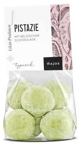 Wajos Likör Pralinen mit Pistazie und belgischer Schokolade 100g: Edles Pralinen Geschenk mit Pistazienlikör