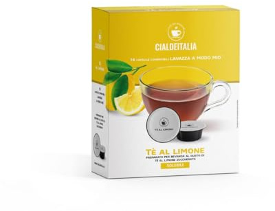 Cialdeitalia - Tè al Limone Zuccherato Capsule Compatibili con macchine Lavazza A Modo Mio, Bevanda Solubile Senza Caffeina, Gusto Naturale, 160 Capsule