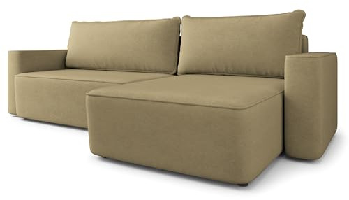 Masseno Ecksofa BELARO CL mit Schlaffunktion L-Form, Klassisch Sofa mit Bettkasten, Wohnzimmersofa, Couch, Soffa, Bettsofa, Couchgarnitur - Koralle, Castel 55
