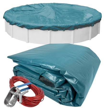 Robelle 3918-4 Supreme Plus Winter Pool Cover for Round Above Ground Swimming Pools, 18-ft. Pool