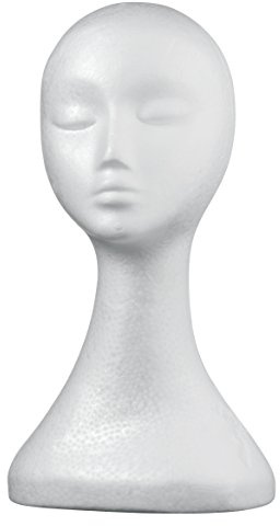 Comair 7000826 Schaumstoffkopfbüste Lady, 39.5 cm, weiß